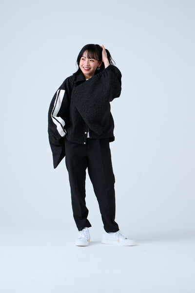 Fukure Jacquard Track Short Jacket Black