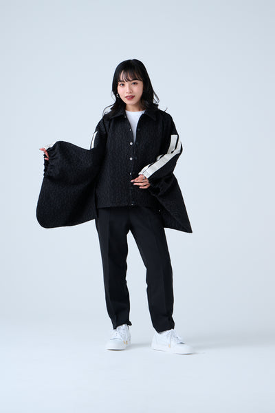 Fukure Jacquard Track Short Jacket Black