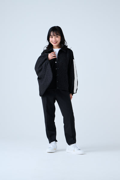 Fukure Jacquard Track Short Jacket Black