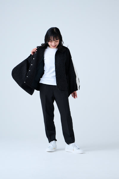 Fukure Jacquard Track Short Jacket Black