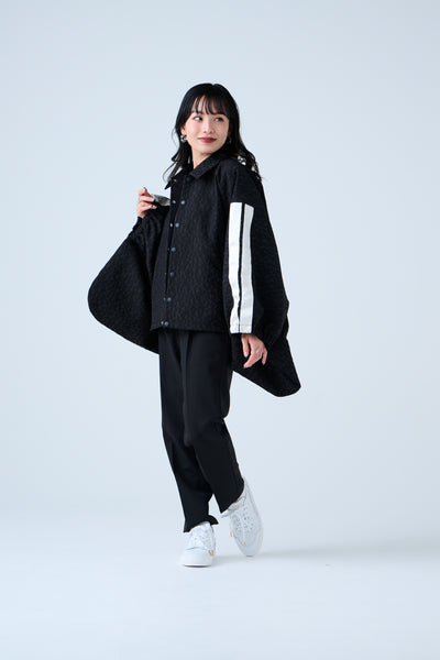 Fukure Jacquard Track Short Jacket Black