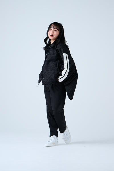 Fukure Jacquard Track Short Jacket Black