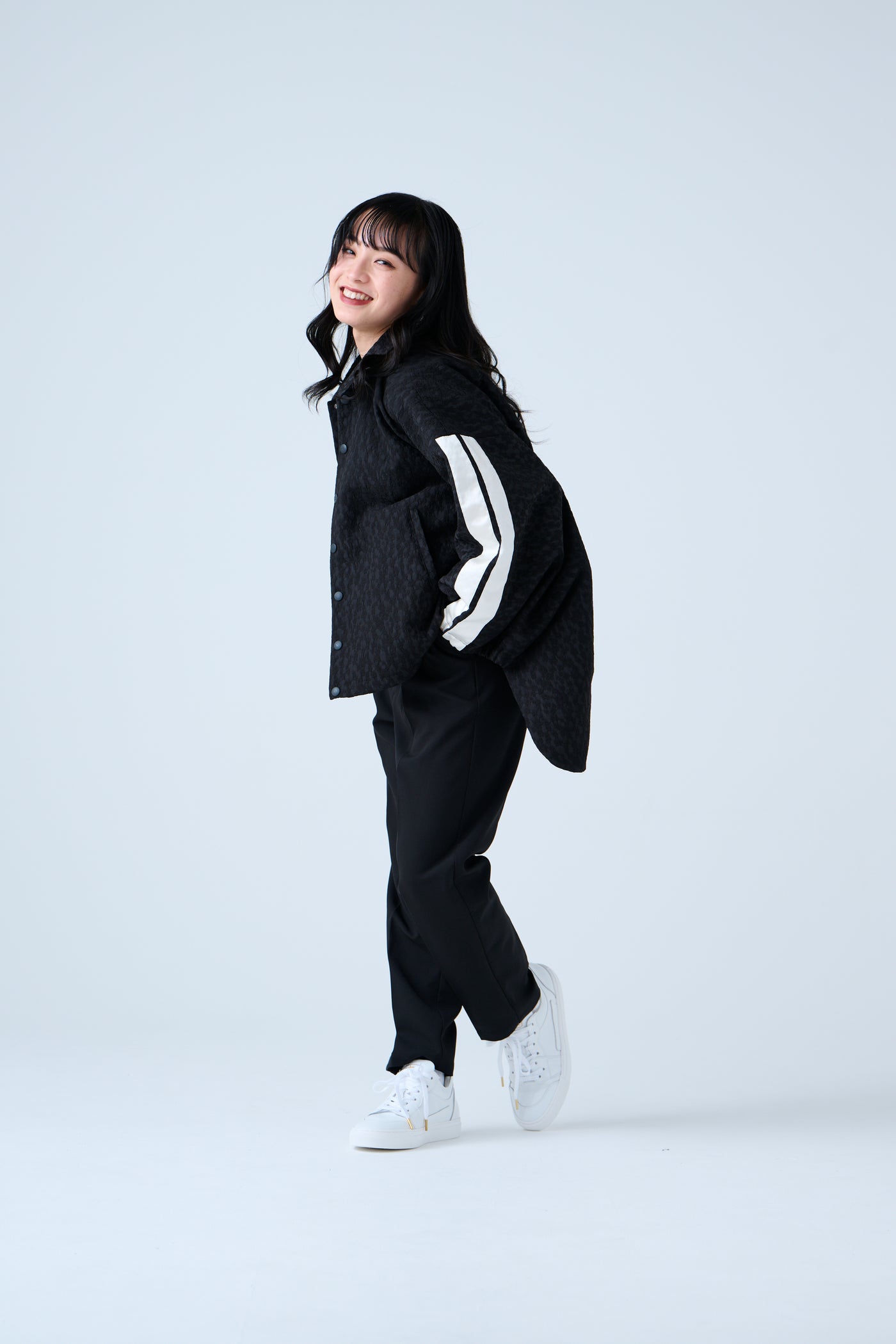 Fukure Jacquard Track Short Jacket Black