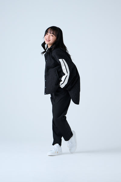Fukure Jacquard Track Short Jacket Black