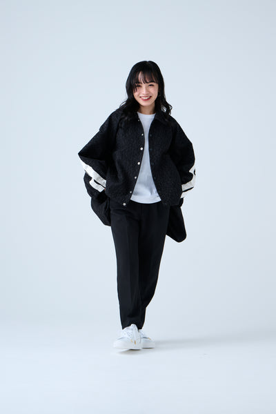 Fukure Jacquard Track Short Jacket Black