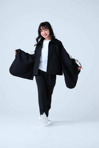 Fukure Jacquard Track Short Jacket Black