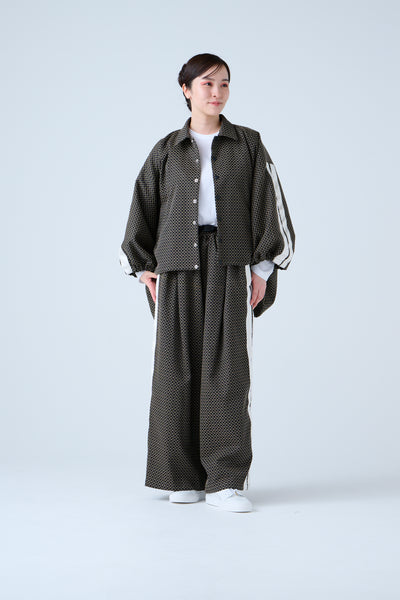 Ring Pattern Jacquard Track Jacket Black