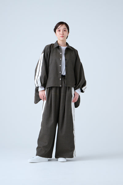 Ring Pattern Jacquard Track Jacket Black