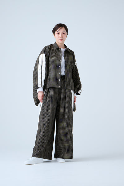 Ring Pattern Jacquard Track Jacket Black