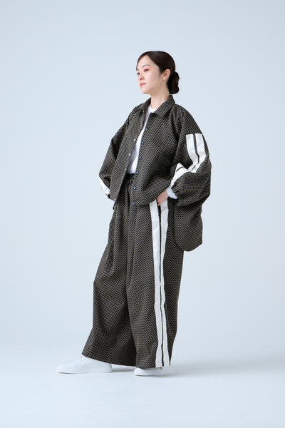 Ring Pattern Jacquard Track Jacket Black