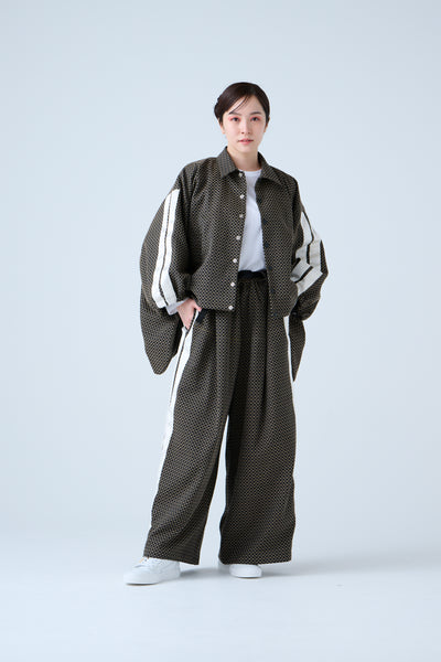 Ring Pattern Jacquard Track Jacket Black