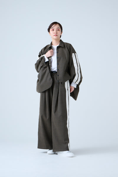 Ring Pattern Jacquard Track Jacket Black