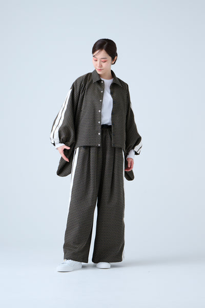 Ring Pattern Jacquard Track Jacket Black