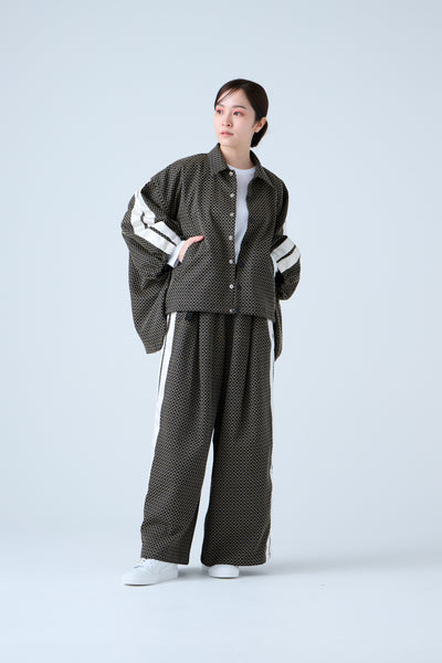 Ring Pattern Jacquard Track Jacket Black