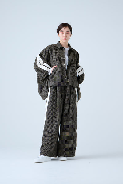 Ring Pattern Jacquard Track Jacket Black