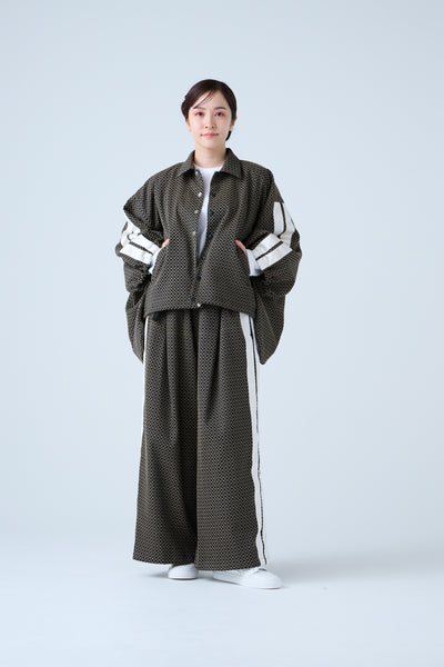 Ring Pattern Jacquard Track Jacket Black