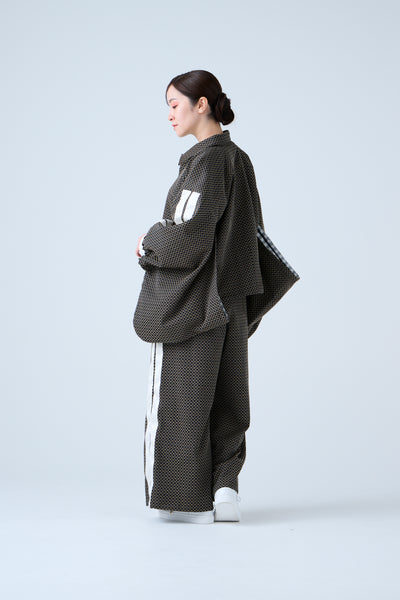 Ring Pattern Jacquard Track Jacket Black