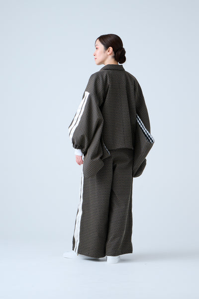 Ring Pattern Jacquard Track Jacket Black