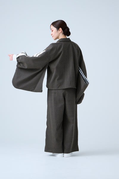 Ring Pattern Jacquard Track Jacket Black