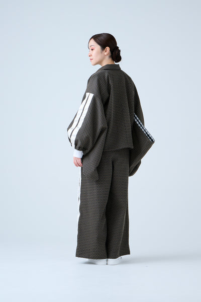 Ring Pattern Jacquard Track Jacket Black