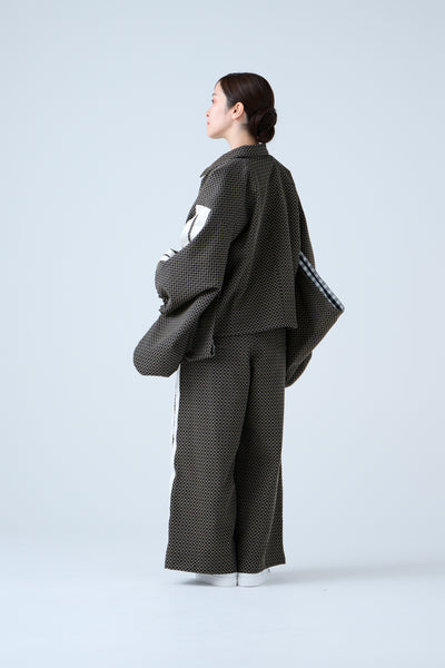 Ring Pattern Jacquard Track Jacket Black