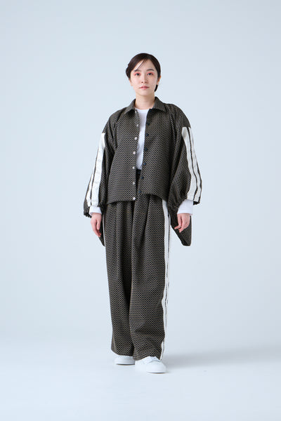 Ring Pattern Jacquard Track Jacket Black