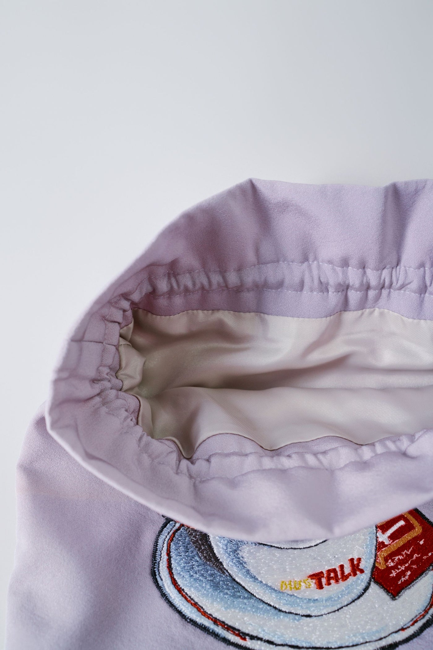 Drawstring pouches and croissants