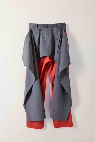 Wrap long pants (striped)