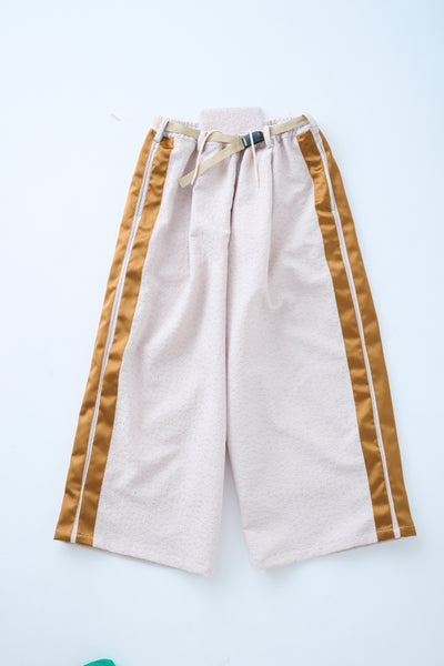 Folded jacquard drawstring pants sand