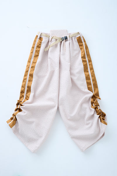 Folded jacquard drawstring pants sand