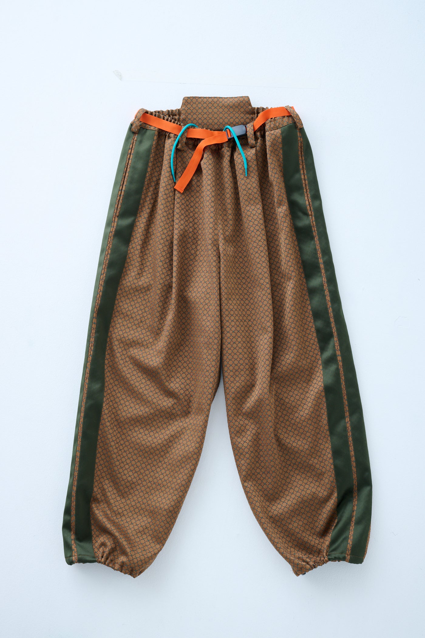 Ring Pattern Jacquard Shirring Pants Gold Orange