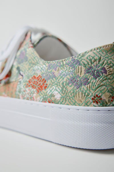 Nishijin-ori sneakers, monogram green
