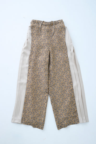 Cupra small flower jacquard pleated pants gray beige