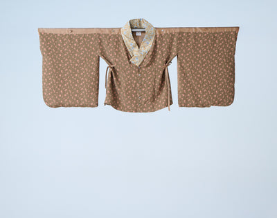 Petal Jacquard Short Jacket Brown Camel