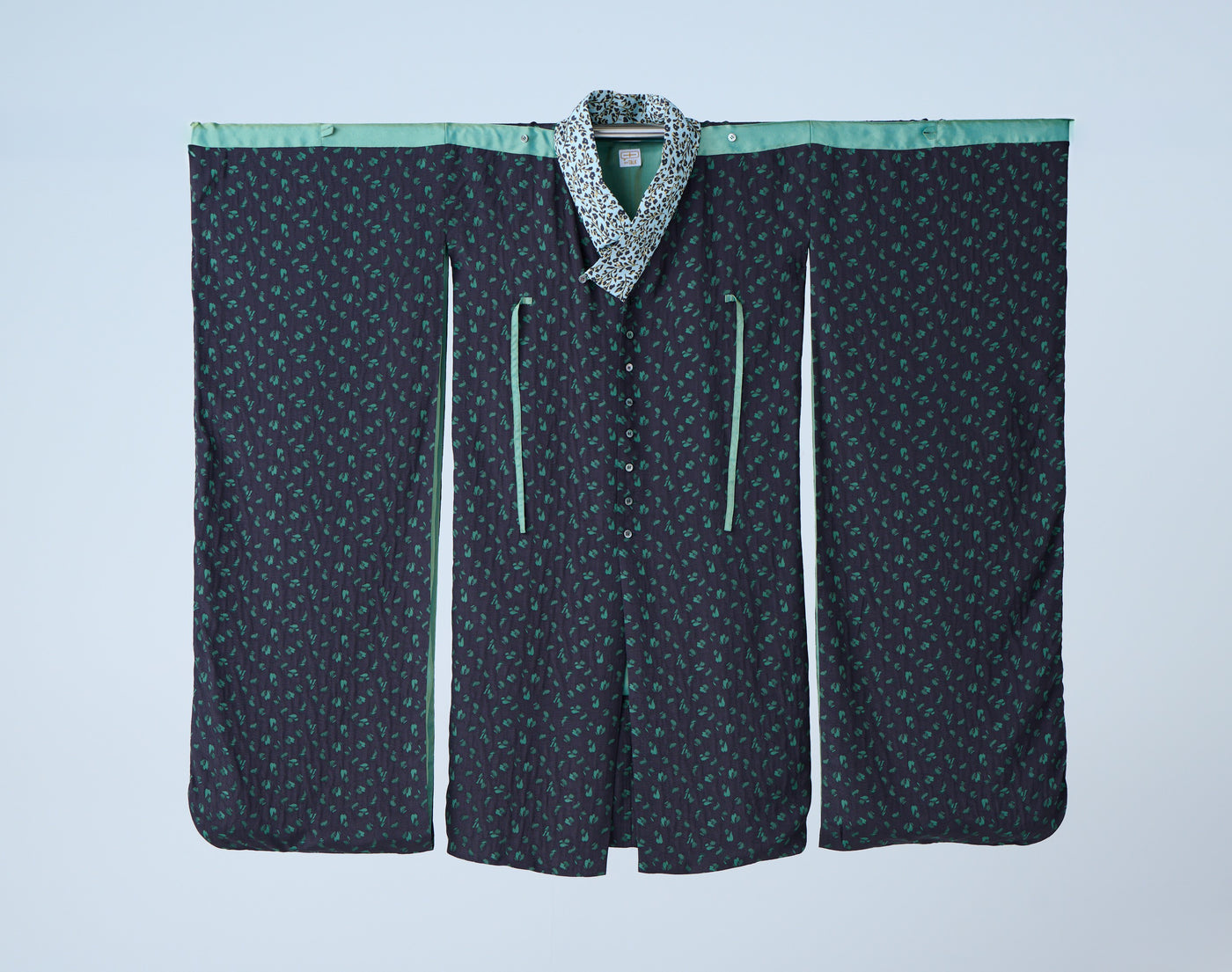 Petal Jacquard Long Jacket Green
