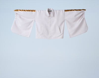 Fuzzed Jacquard Track Short Jacket Sand