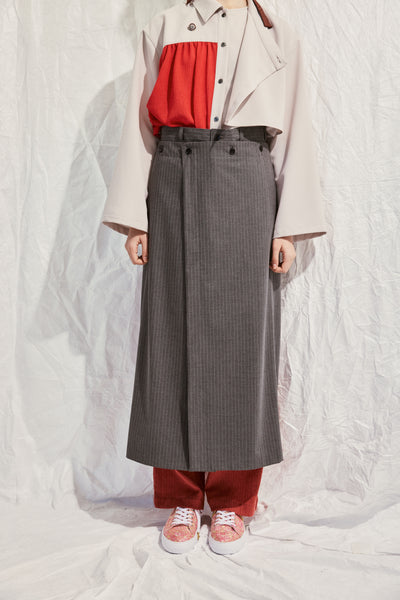 Wrap long pants (striped)