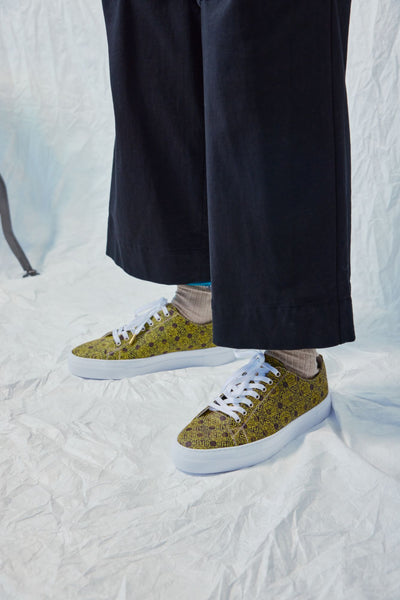 Nishijin-ori sneakers, monogram yellow