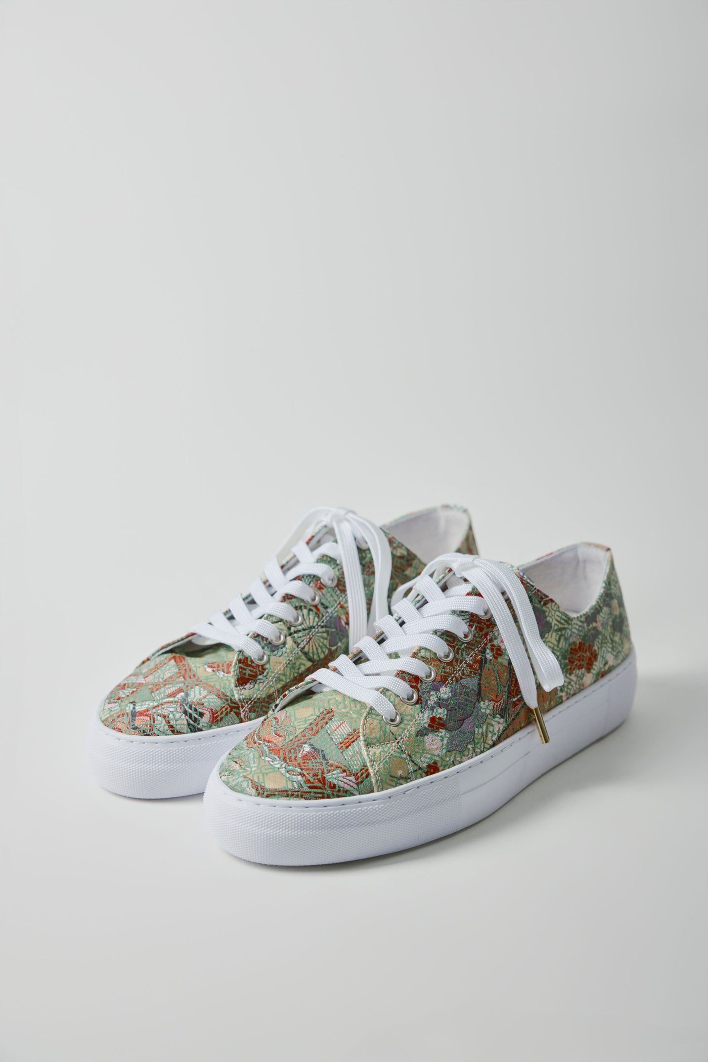Nishijin-ori sneakers, monogram green