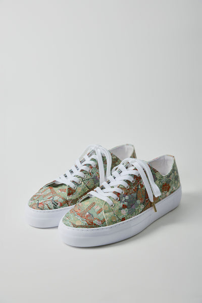 Nishijin-ori sneakers, monogram green