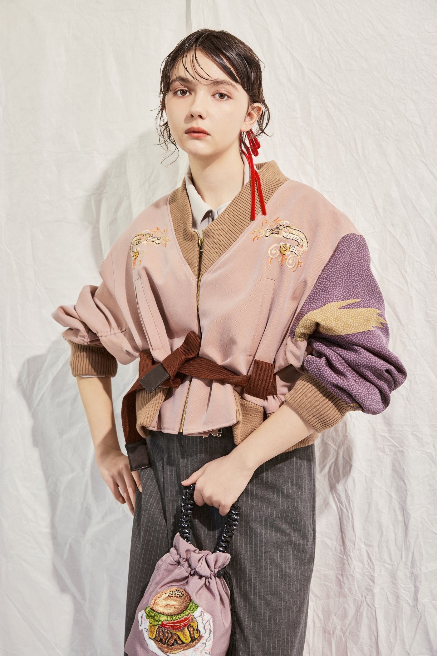 MA1 style blouson with dragon embroidery
