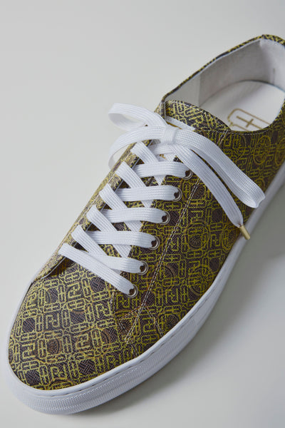 Nishijin-ori sneakers, monogram yellow