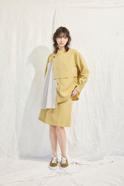 Asymmetrical shirt jacket
