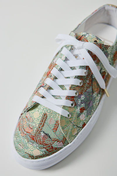 Nishijin-ori sneakers, monogram green