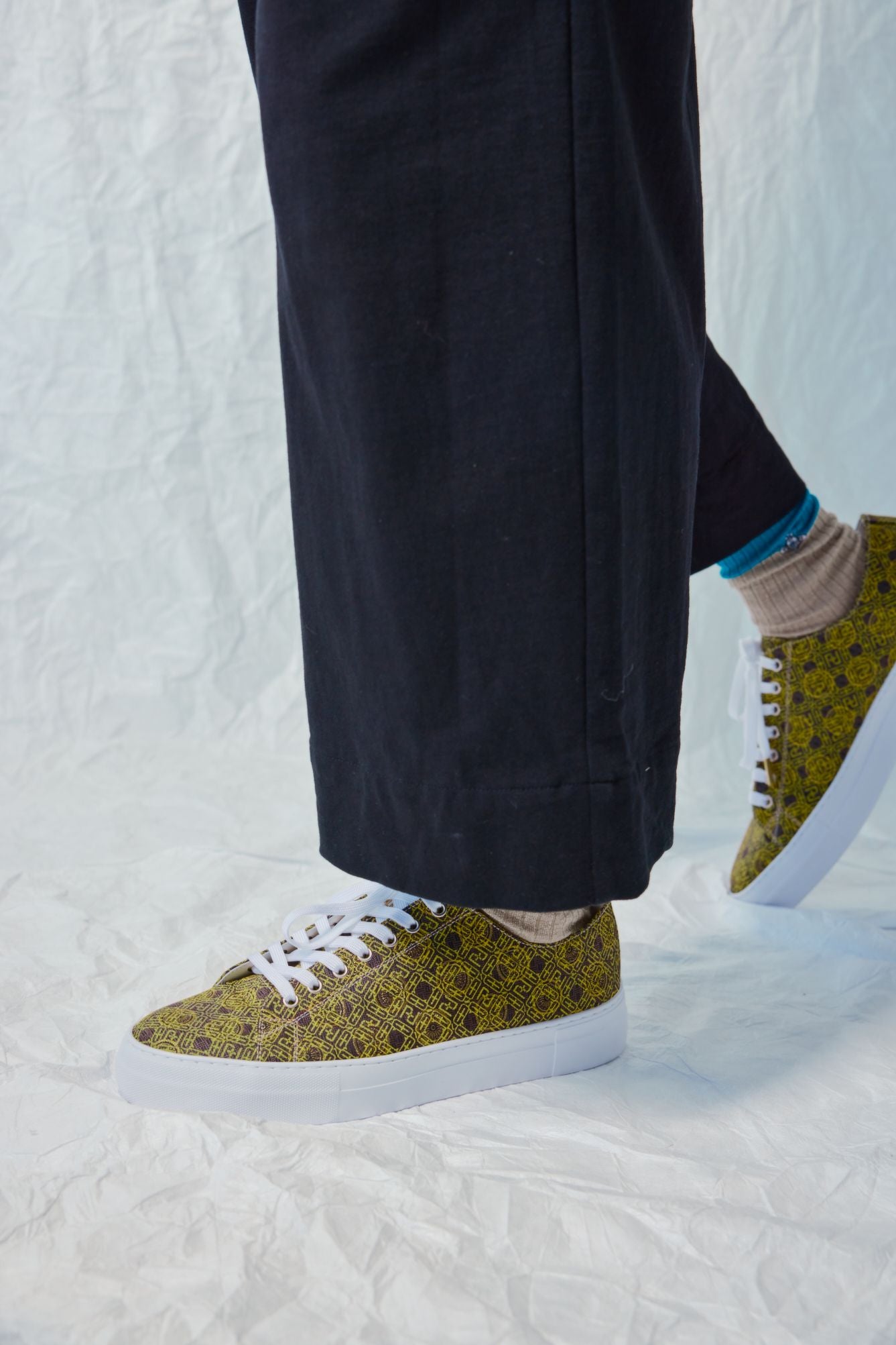 Nishijin-ori sneakers, monogram yellow