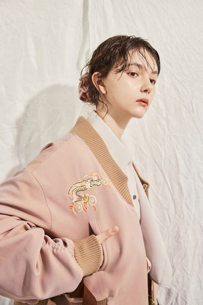 MA1 style blouson with dragon embroidery