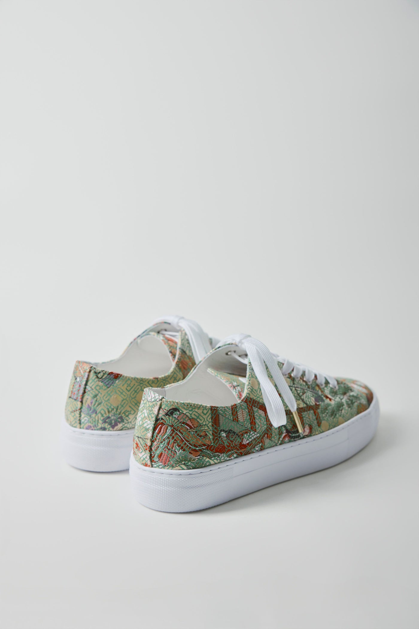 Nishijin-ori sneakers, monogram green