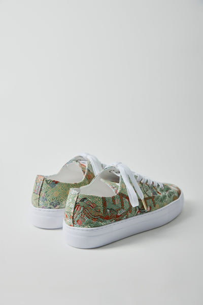 Nishijin-ori sneakers, monogram green